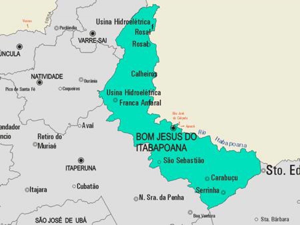 地图的Bom Jesus do Itabapoana市