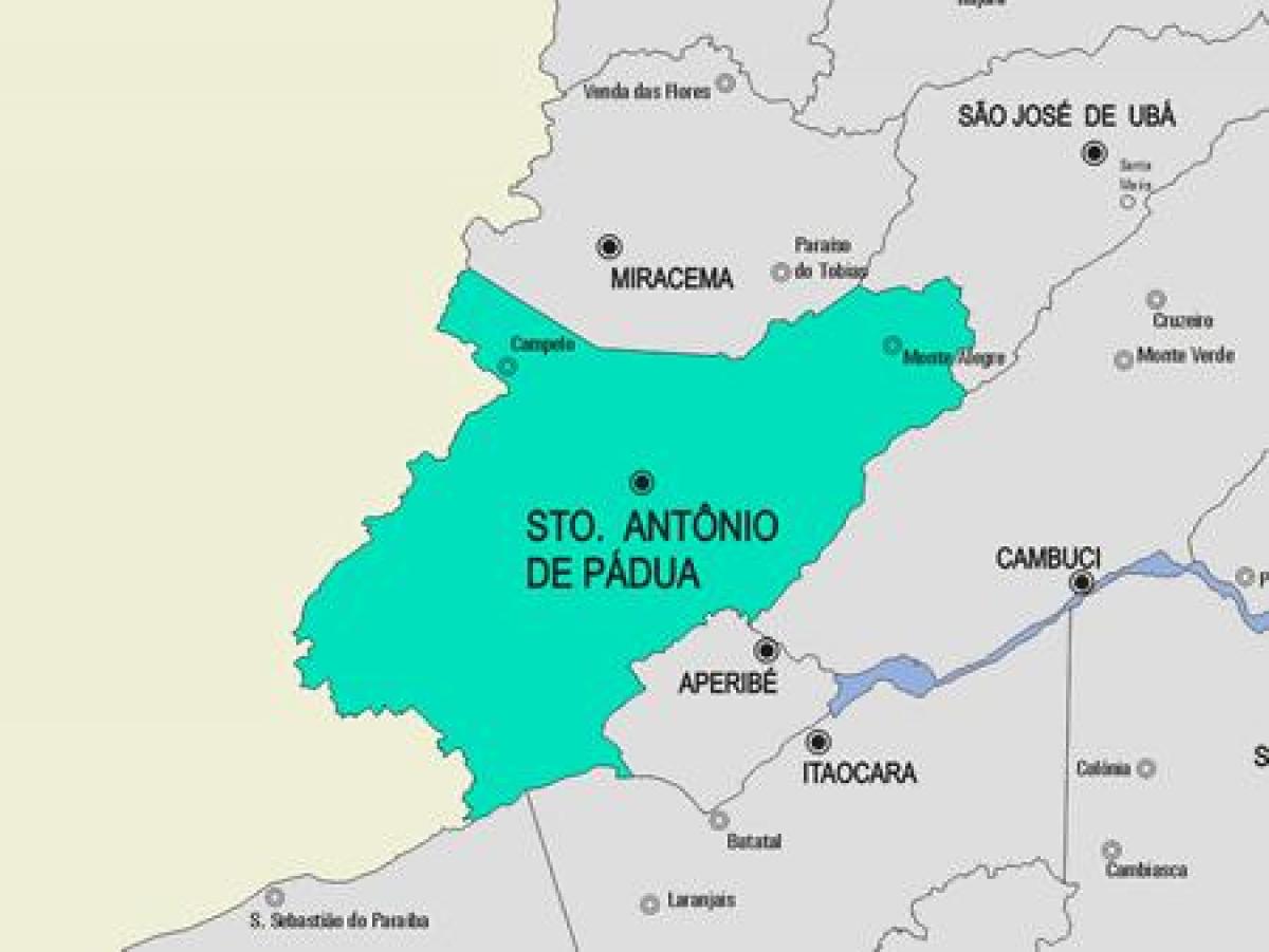 地图圣Antônio de Pádua市