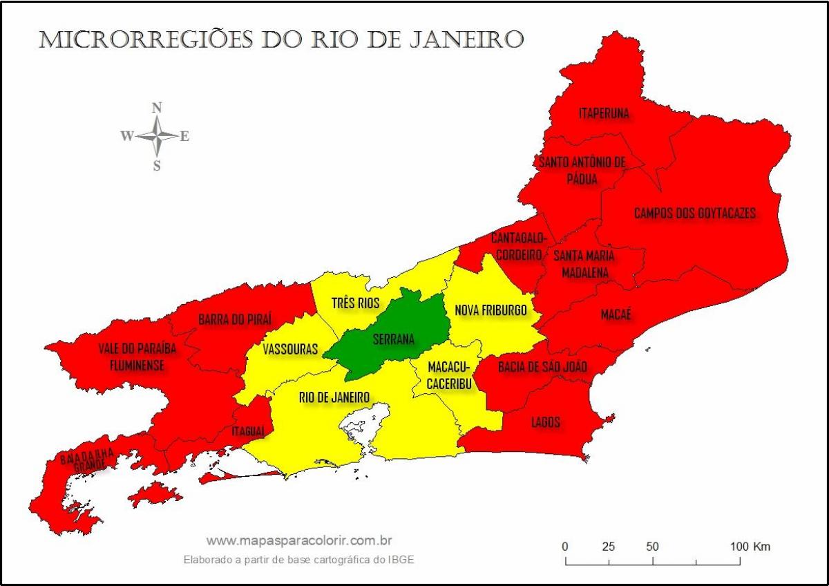地图上的微型区域Rio de Janeiro