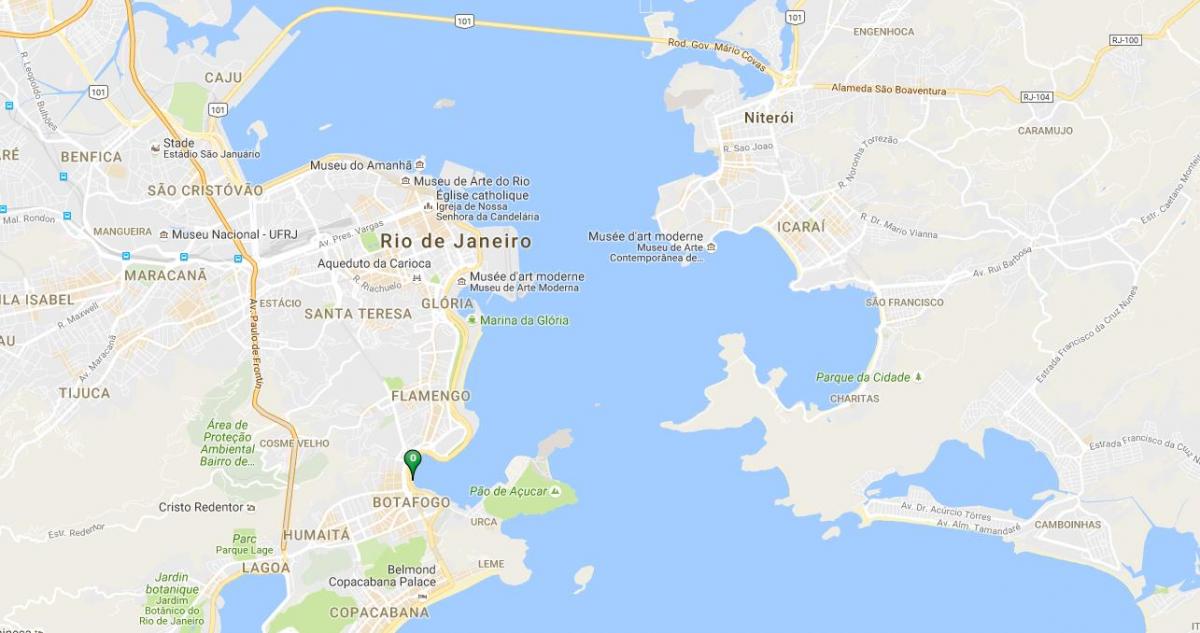 地图的海滩里约热内卢