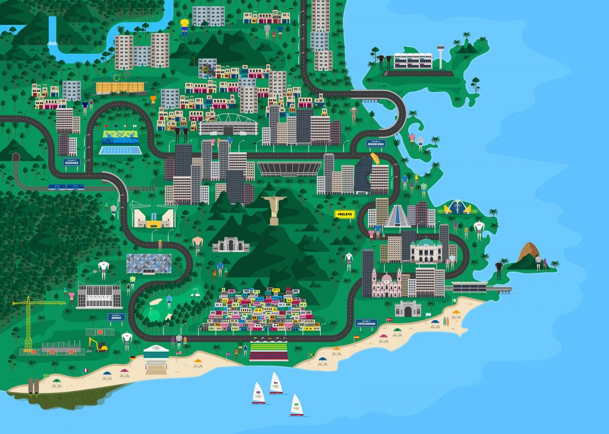 地图上的里约热内卢的设计