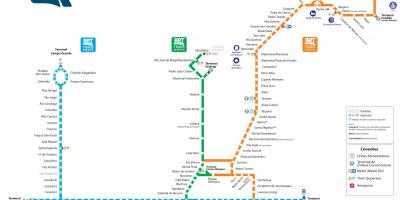 地图快速公交系统Rio de Janeiro