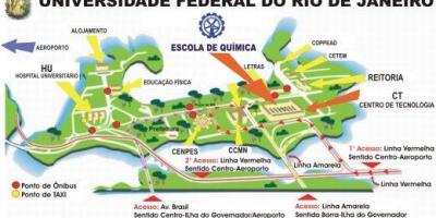 地图上的联邦大学的里约热内卢