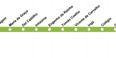 地图上的里约热内卢地铁-2号线(绿色)