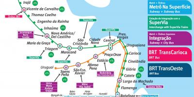 地图上的里约热内卢地铁