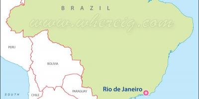地图上的里约热内卢的巴西