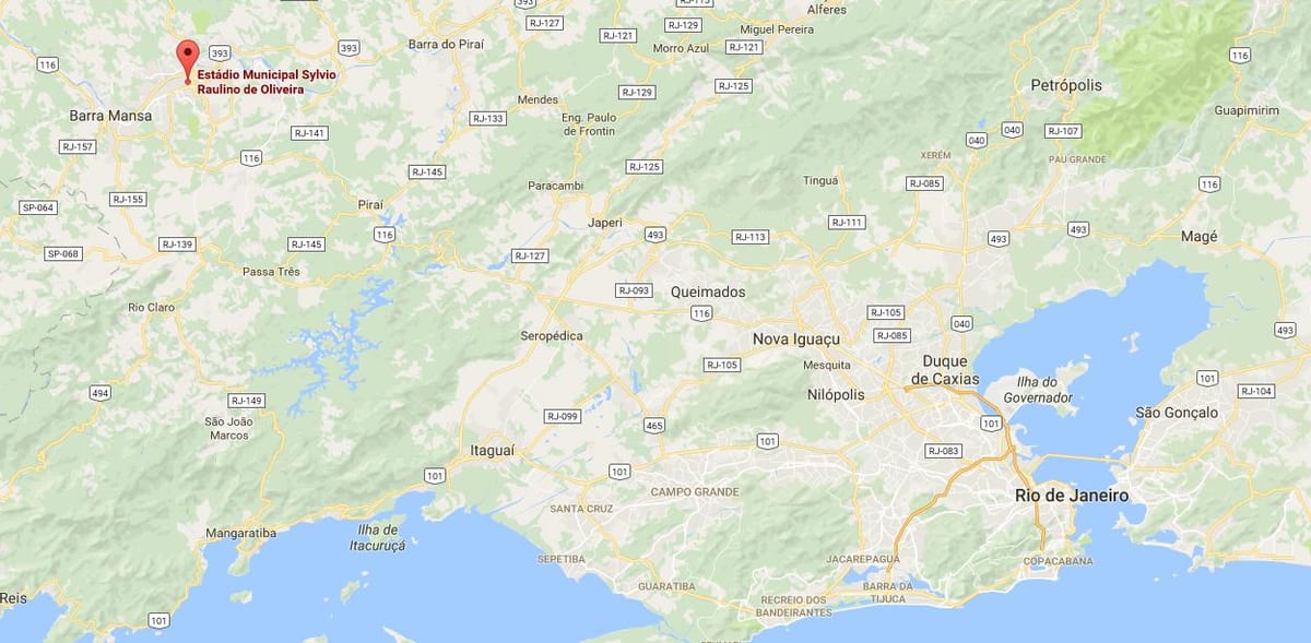 地图体育场Raulino de Oliveira