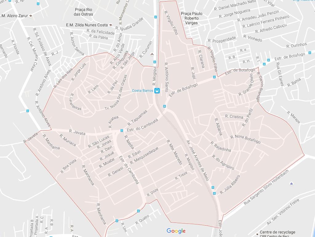 地图，哥斯Barros
