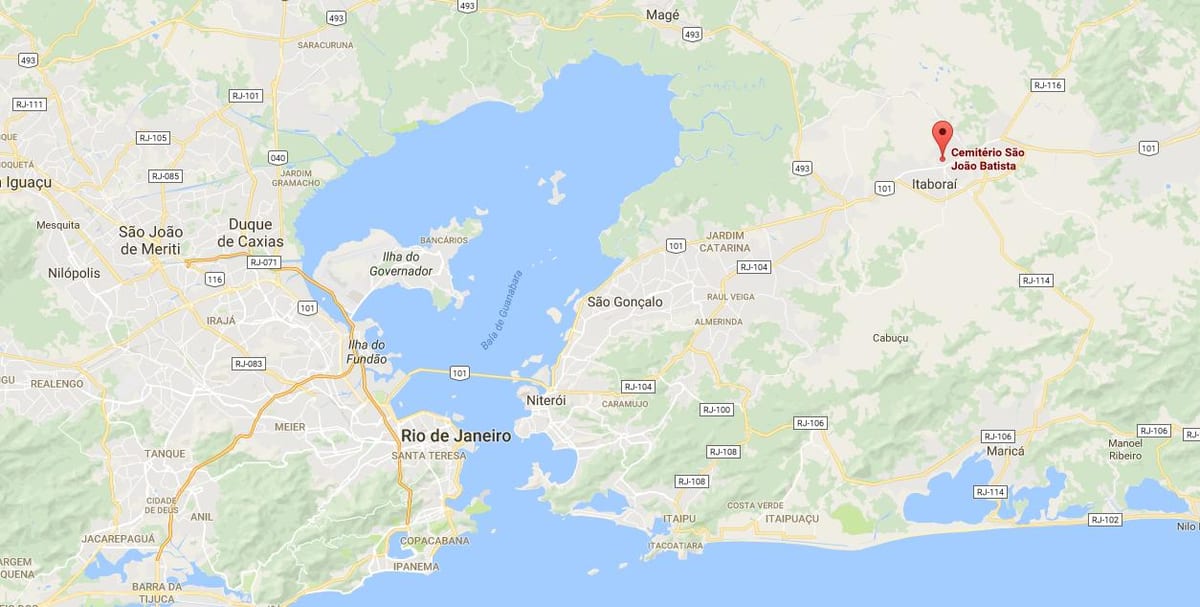 地图上的墓地São João巴蒂斯塔