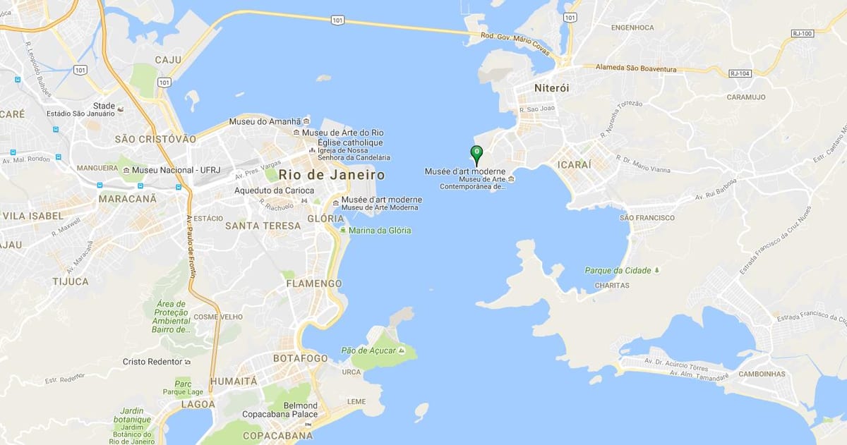 地图的海滩Gragoatá