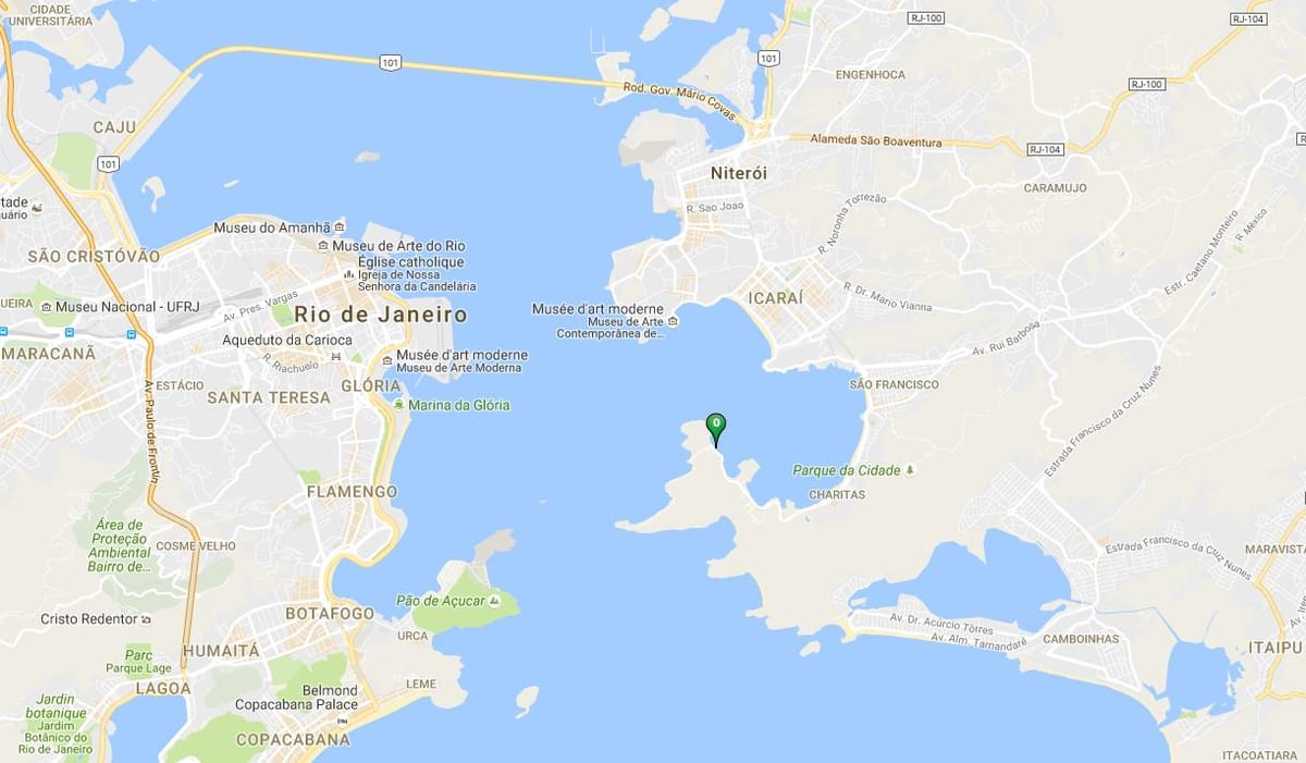 地图的海滩Jurujuba