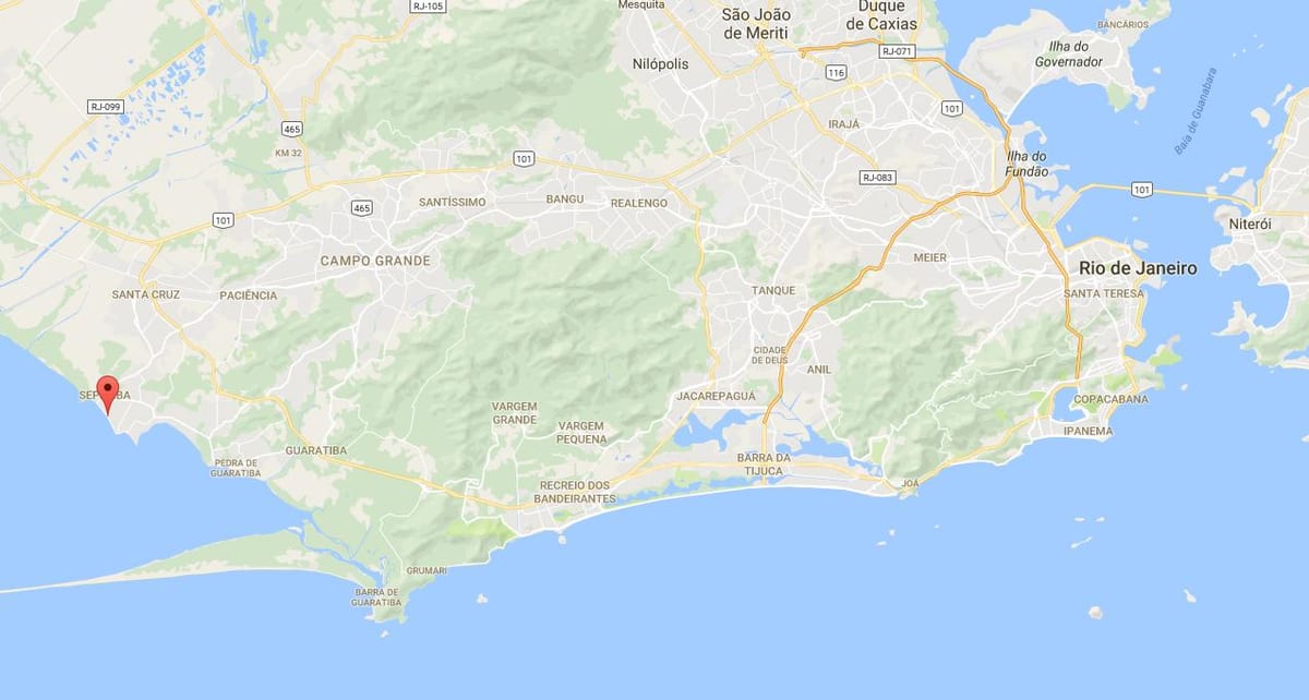 地图的海滩Sepetiba