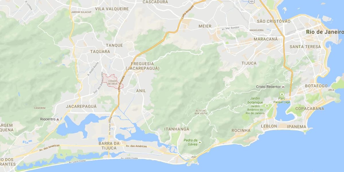 地图上的贫民区的Cidade de Deus