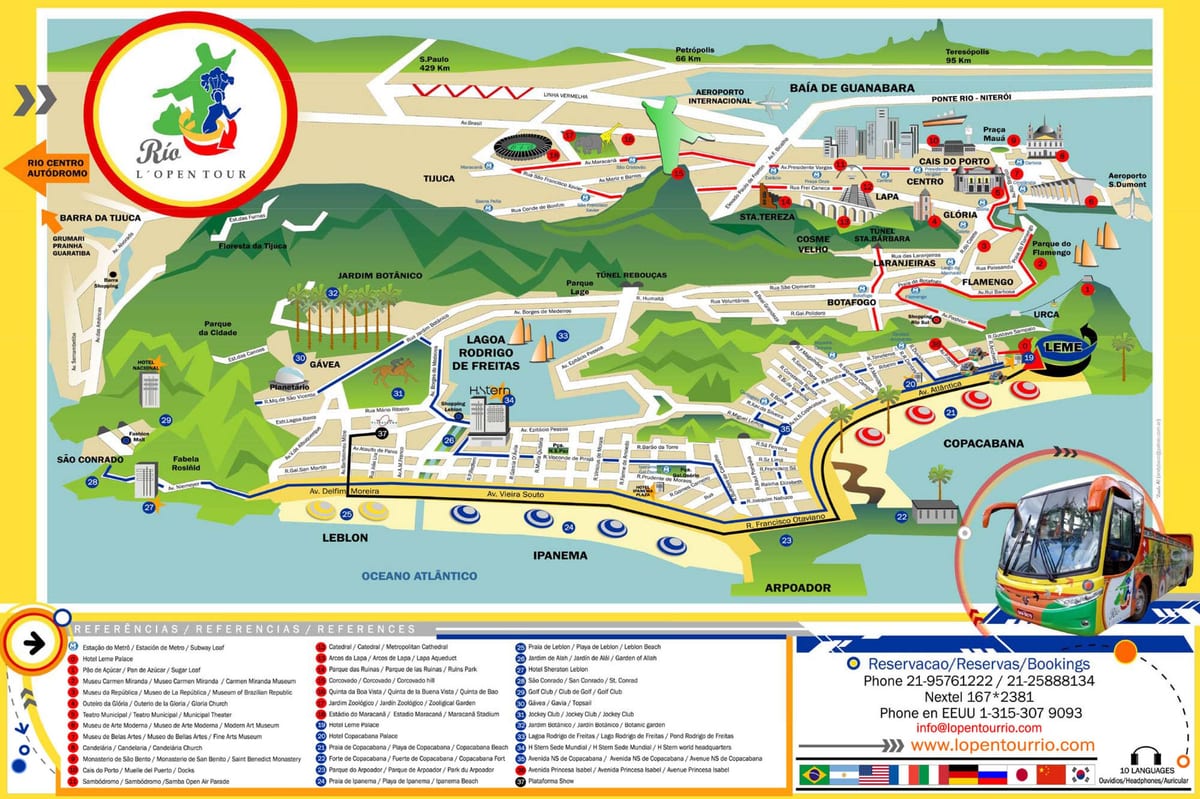 地图的跳上跳下Rio de janeiro