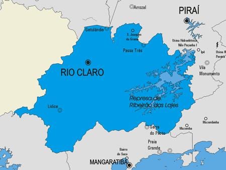 地图的里约Claro市