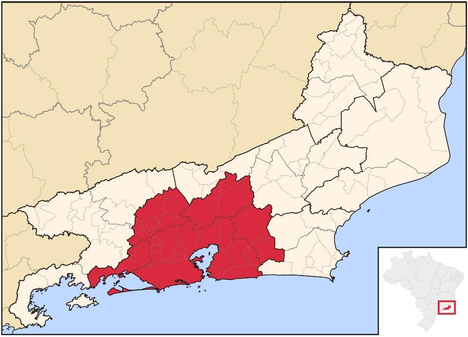 地图首都大区do Rio de Janeiro