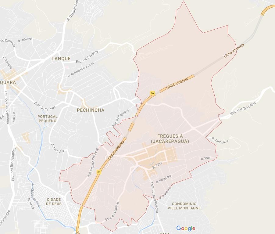地图Freguesia de Jacarepaguá