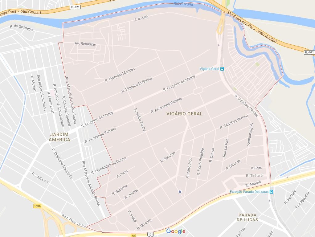 地图Vigário Geral