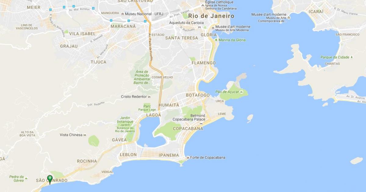 地图的海滩Sao Conrado