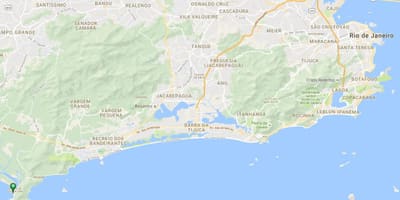 地图的海滩Barra de瓜拉堤巴