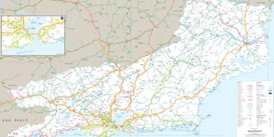 地图的道路，里约热内卢州
